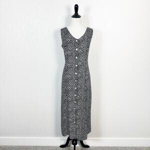 California Krush Vintage 90s Y2K Monica Gellar Style Button Front Midi Dress S